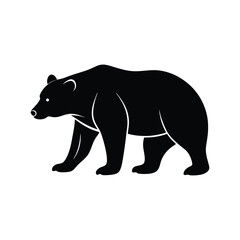 A brown bear animal silhouette vector.