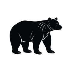 A brown bear animal silhouette vector.