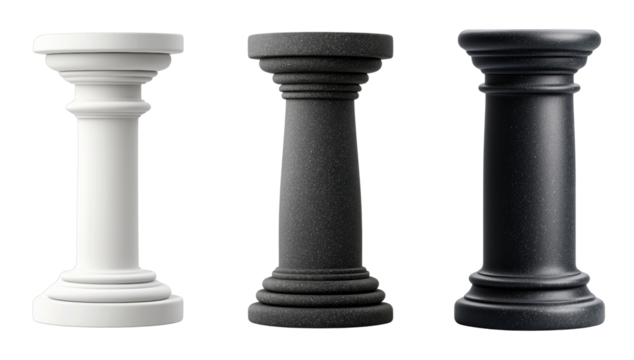 Elegant decorative columns in contrasting colors