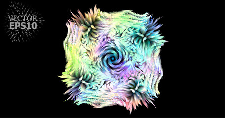 Colorful abstract texture created with Gradient flow and 3D structure imitate the movement of liquid or wind. Vibrant colors, volumetric waves and digital noise create a sense of depth and dynamics. I