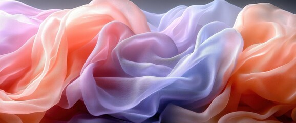 Textured Abstract Waves in Gradient Shades of Orange and Blue Fabric Material with Elegant and Smooth Feel for Backgrounds and Decorative Design