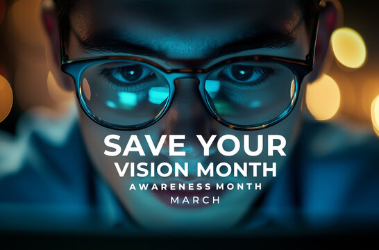 Save your vision month. eye concept photo.