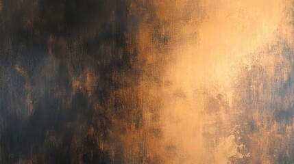 Fototapeta premium A textured abstract background featuring rich, dark tones blended with warm, golden hues, creating a visually striking and modern appearance.