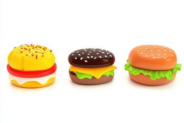 Set of cartoon fast food colorful isolated on a white background
