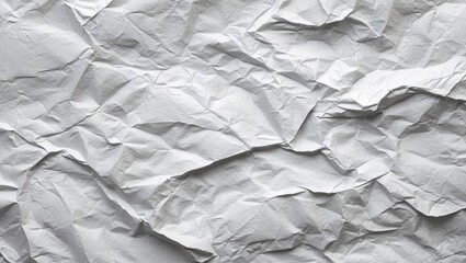 Crumpled white paper texture background for use in design and printing applications