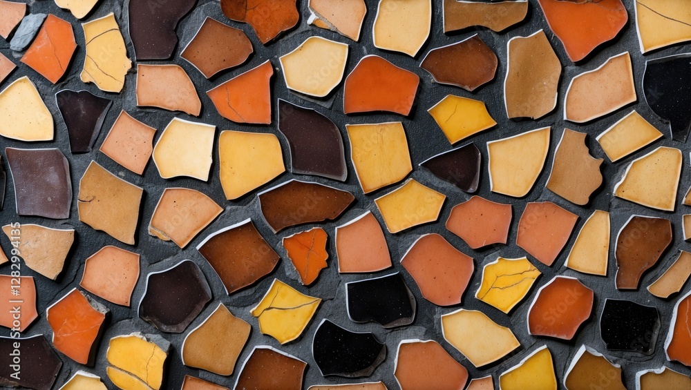 Poster Colorful broken tile mosaic pattern texture background for art and design projects