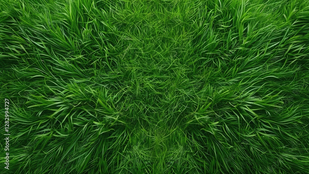 Aufkleber Lush green grass texture from above displaying vibrant blades in a dense and uniform pattern suitable for backgrounds and nature themes