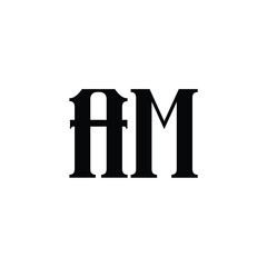 AM monogram logo design letter text name symbol monochrome logotype alphabet character simple logo