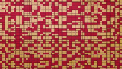 Fototapeta premium 和柄、和風イメージの背景素材（朱色、金）