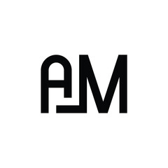 AM monogram logo design letter text name symbol monochrome logotype alphabet character simple logo