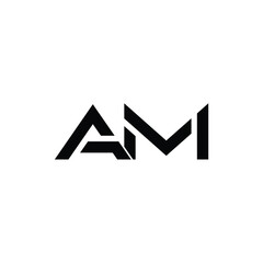 AM monogram logo design letter text name symbol monochrome logotype alphabet character simple logo