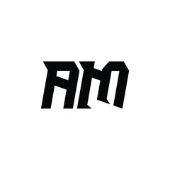 AM monogram logo design letter text name symbol monochrome logotype alphabet character simple logo