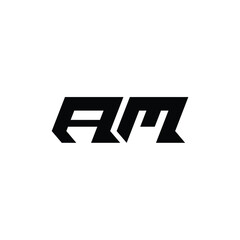 AM monogram logo design letter text name symbol monochrome logotype alphabet character simple logo