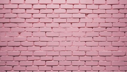 Fototapeta premium Textured pastel pink brick wall background suitable for interior design, wallpaper, or artistic projects featuring smooth, clean surfaces.