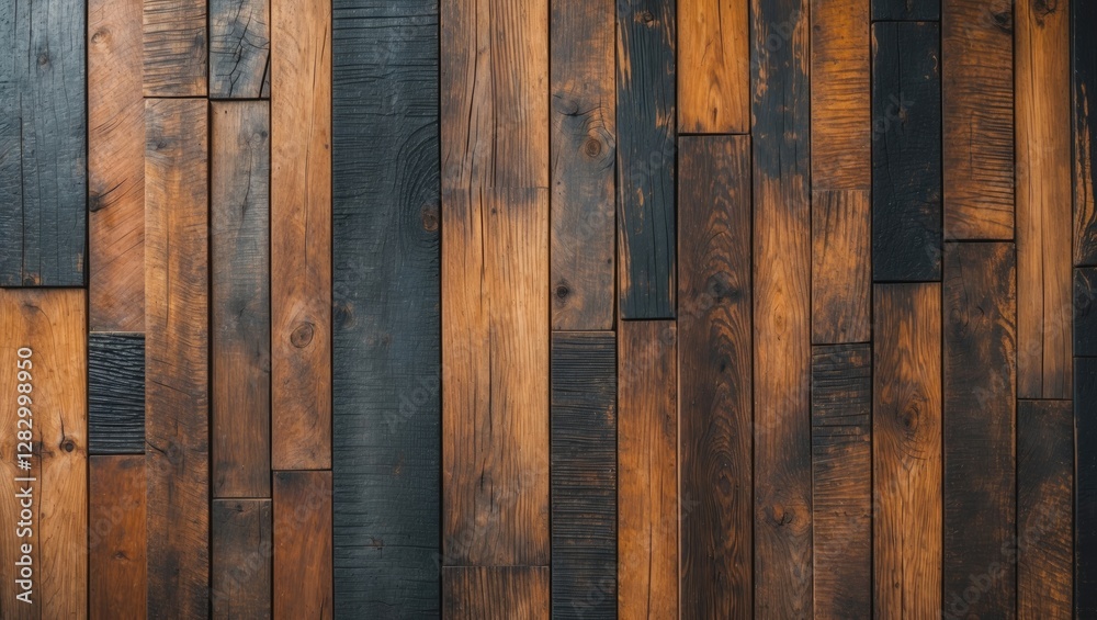 Poster wooden floor texture with a mix of dark and light brown tones arranged in a geometric pattern for in