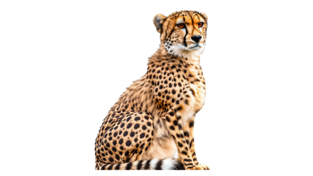 Cheetah sitting gracefully in a natural pose