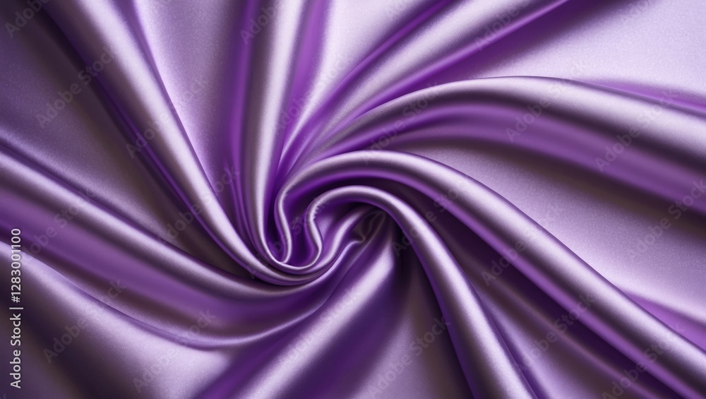 Poster Purple satin fabric texture with folds and smooth surface illuminated to highlight the sheen and depth of the material.