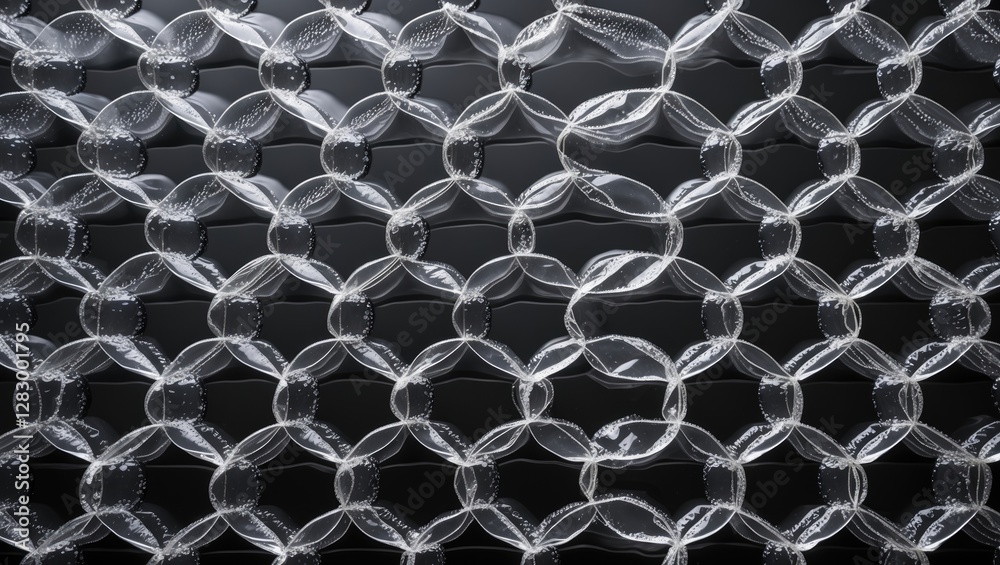 Fototapete transparent bubble pattern texture on dark background creating geometric design visual.
