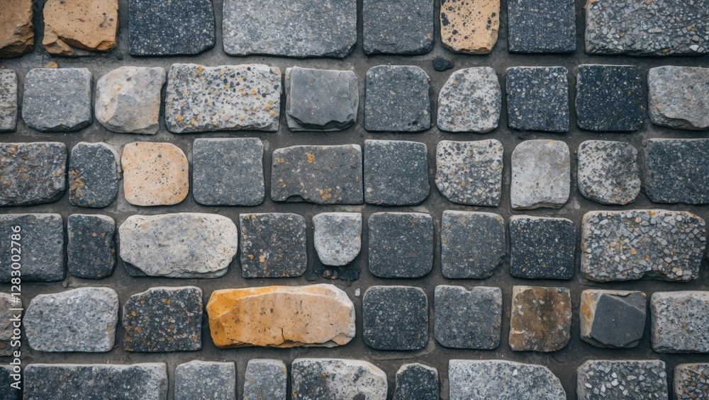 Leinwandbilder textured cobblestone pavement in various shades of gray and beige featuring irregular shapes and sur