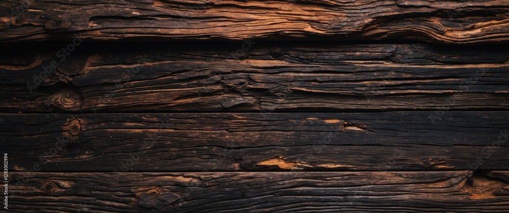 Aufkleber Dark weathered wooden planks with visible grain and texture suitable for background or surface design applications