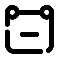 Calendar Minus Broken Line Icon Vector