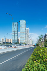 The century avenue of street scene in shanghai Lujiazui,China.