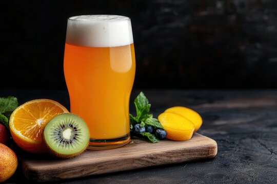 craft beer flavors craftsmanship. Fruity gose beer with sea salt and coriander, highlighting creative and refreshing flavor profiles