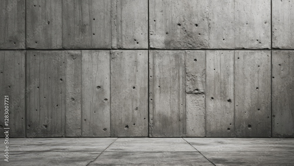 Aufkleber concrete wall texture with industrial finish showing surface imperfections and shadows in empty spac