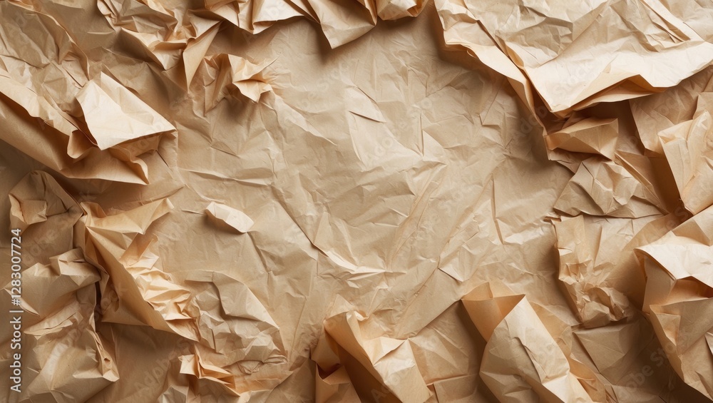 Poster crumpled paper texture background ideal for art projects with space for text or images