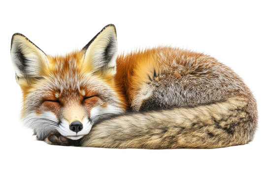 Sleepy red fox resting peacefully on its side - Powered by Adobe