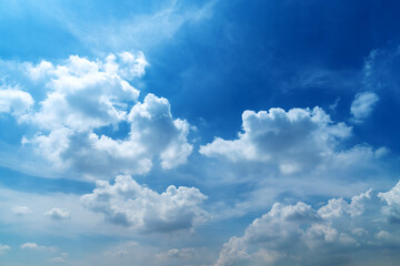 Blue sky with cirrus cloud. It's clearing day and good weather in the morning