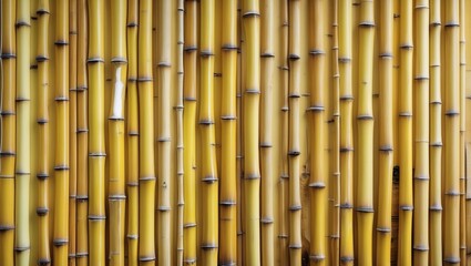 Fototapeta premium Bamboo texture background in warm yellow tones showcasing natural wood patterns for creative design projects and relaxation themes