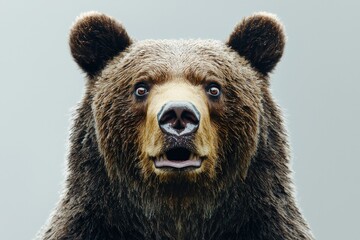 Obraz premium Comical bear expression with its wide eyes and mouth open in shock