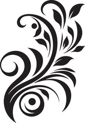 black and white floral ornament