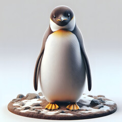 3d penguin in glasses