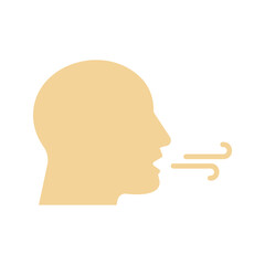Breathing icon. Breath difficulties sign. Respiration problems symbol. vector illustration on white background
