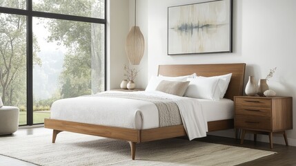 Minimalist Oak Bedroom Design with Natural Light