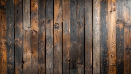 Textured wooden wall surface with varying shades and patterns perfect for background or decorative elements in design projects.
