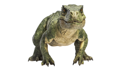 Realistic dinosaur model in a studio setting