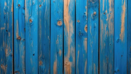 Fototapeta premium Blue wooden planks with varying shades and textures creating a rustic background pattern