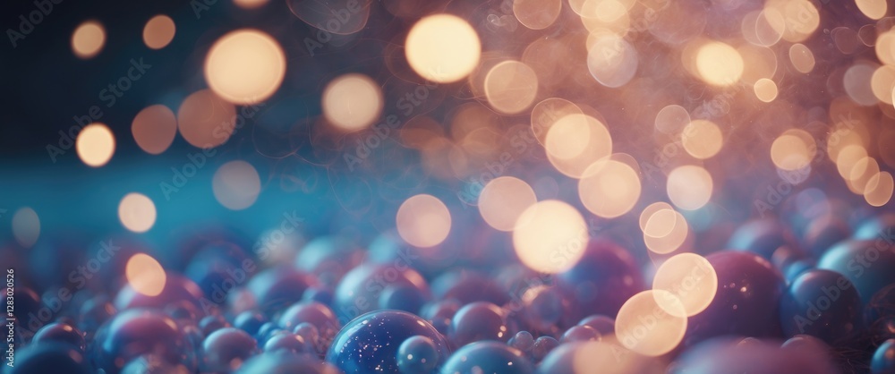 Poster colorful bokeh lights creating a magical atmosphere with a blurred background featuring soft glows a