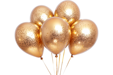 Gold balloons brighten the festive air