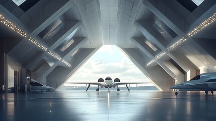 Modern architectural space, sleek interior design with dramatic lighting, ideal for presentations or creative brainstorming.