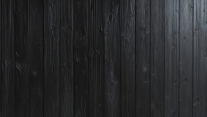 Obraz premium Black wooden texture background with vertical planks featuring natural grain patterns and smooth finish for design applications.