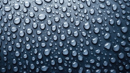Close-up of water droplets on a dark surface creating a textured background pattern for use in design and art projects