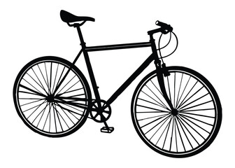 Obraz premium Silhouette of cycle isolated on a white background