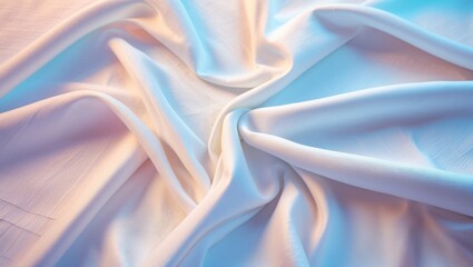 Obraz premium Textured white fabric with soft folds and gentle light reflections creating a smooth and flowing appearance