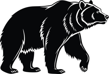 Bear Silhouette, Vector Design, Bear Icon