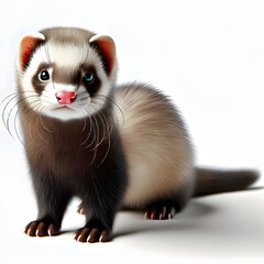 ferret on a white background