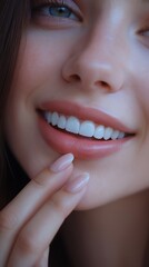 Obraz premium close-up shot of a beautiful smile with perfect teeth